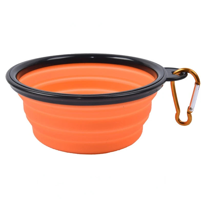 New 1000ml Large Collapsible Dog Pet Folding Silicone Bowl Outdoor Travel Portable Puppy Food Container Feeder Dish Bowl