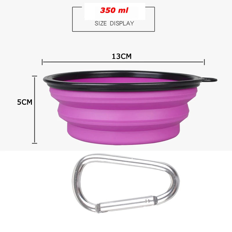 New 1000ml Large Collapsible Dog Pet Folding Silicone Bowl Outdoor Travel Portable Puppy Food Container Feeder Dish Bowl