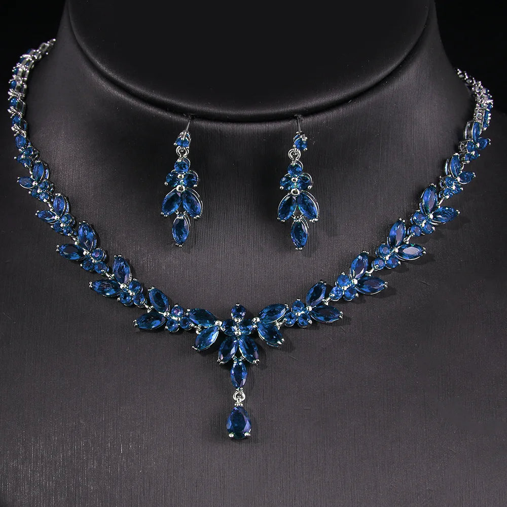 Fashionable and simple temperament long zircon platinum necklace  jewelry accessories