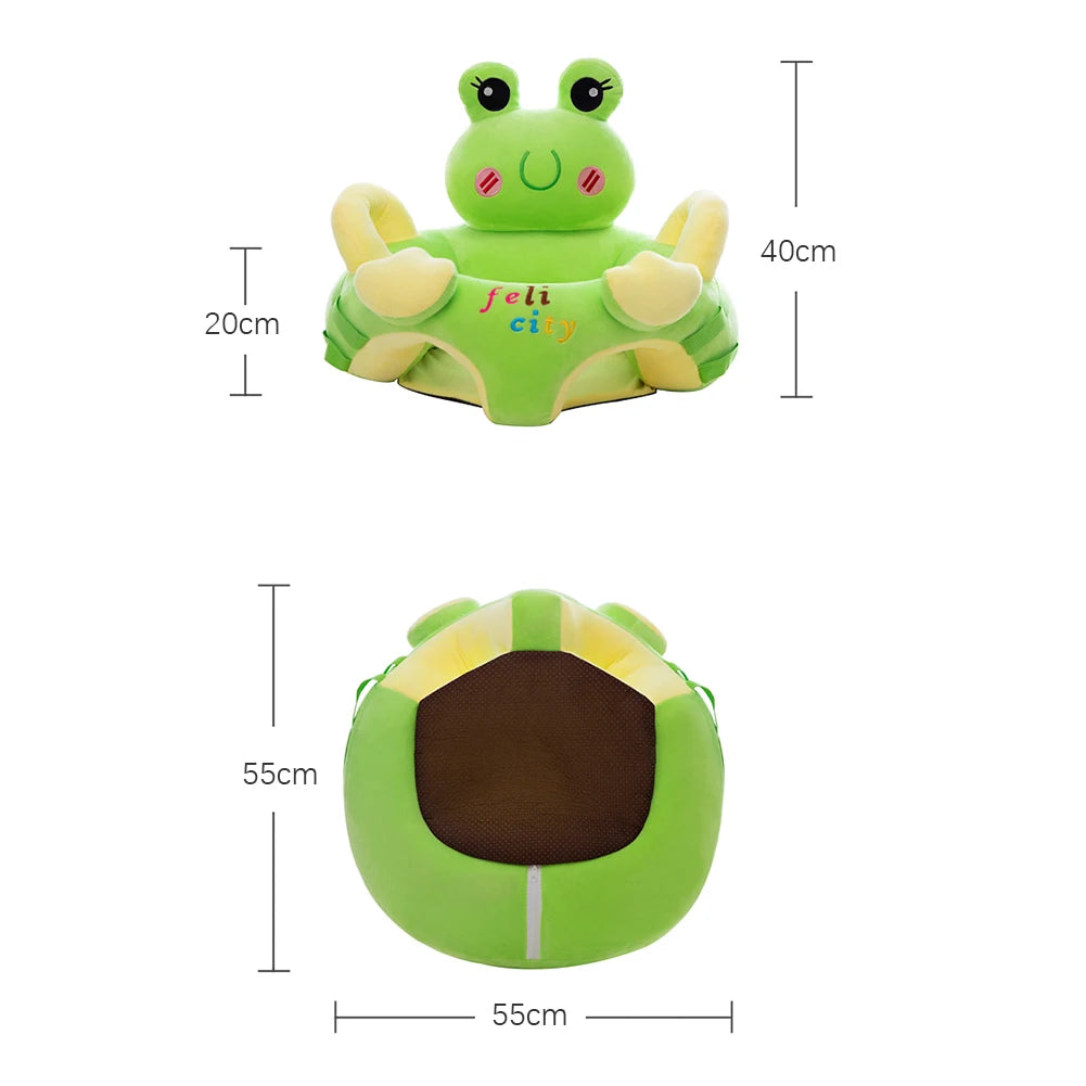 Cute Cartoon Animal Baby Sofa Cradle Support Seat Cover Toddlers Learning To Sit Plush Chair Cushion Toys without Filler