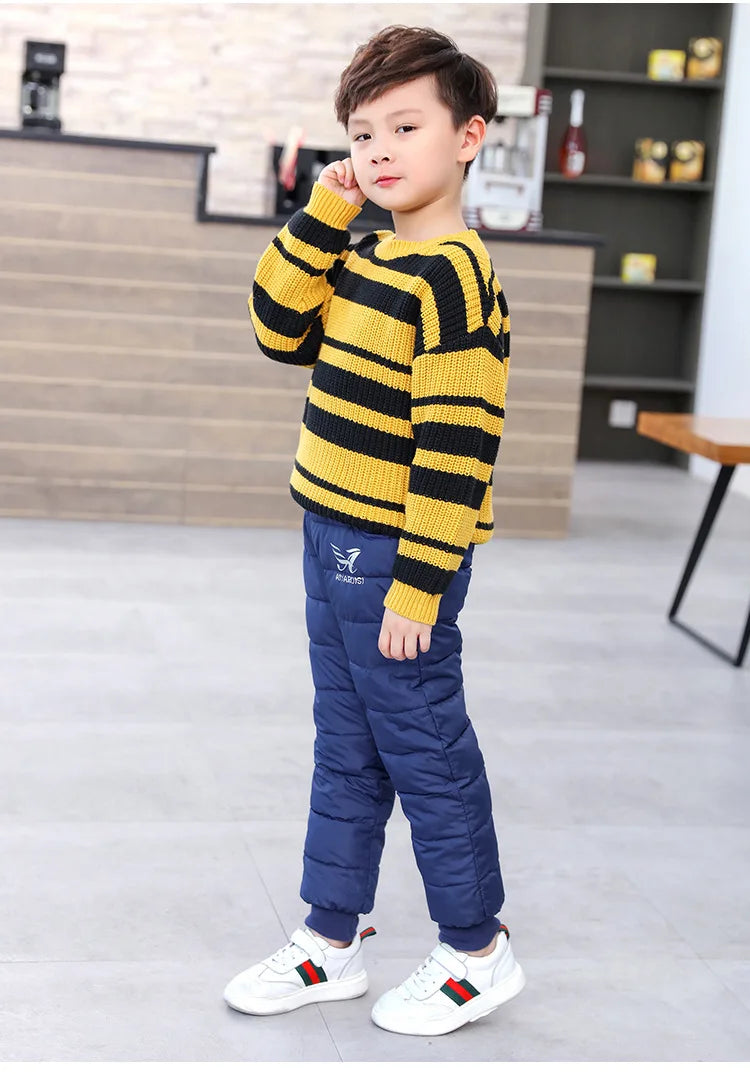 Children Trousers Winter New Boys Girls Thicken Outer Wear Warm Pants Waterproof Ski Children'S Clothing Long Pants