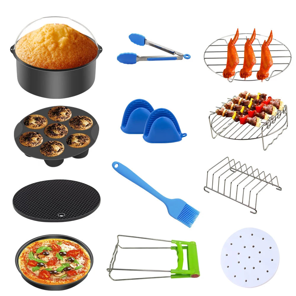 7 Inch/8 Inch Air Fryer Accessories Airfryer Baking Mould Non-Stick baking Basket Round For Kitchen Accessories Dropshipping