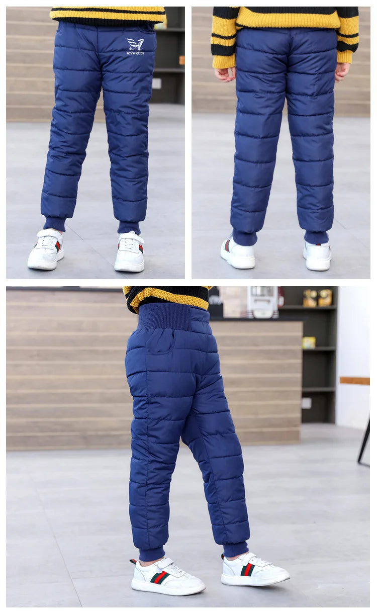 Children Trousers Winter New Boys Girls Thicken Outer Wear Warm Pants Waterproof Ski Children'S Clothing Long Pants