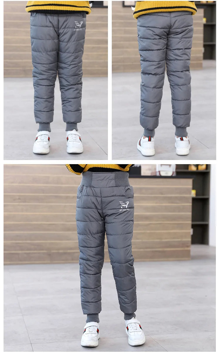 Children Trousers Winter New Boys Girls Thicken Outer Wear Warm Pants Waterproof Ski Children'S Clothing Long Pants