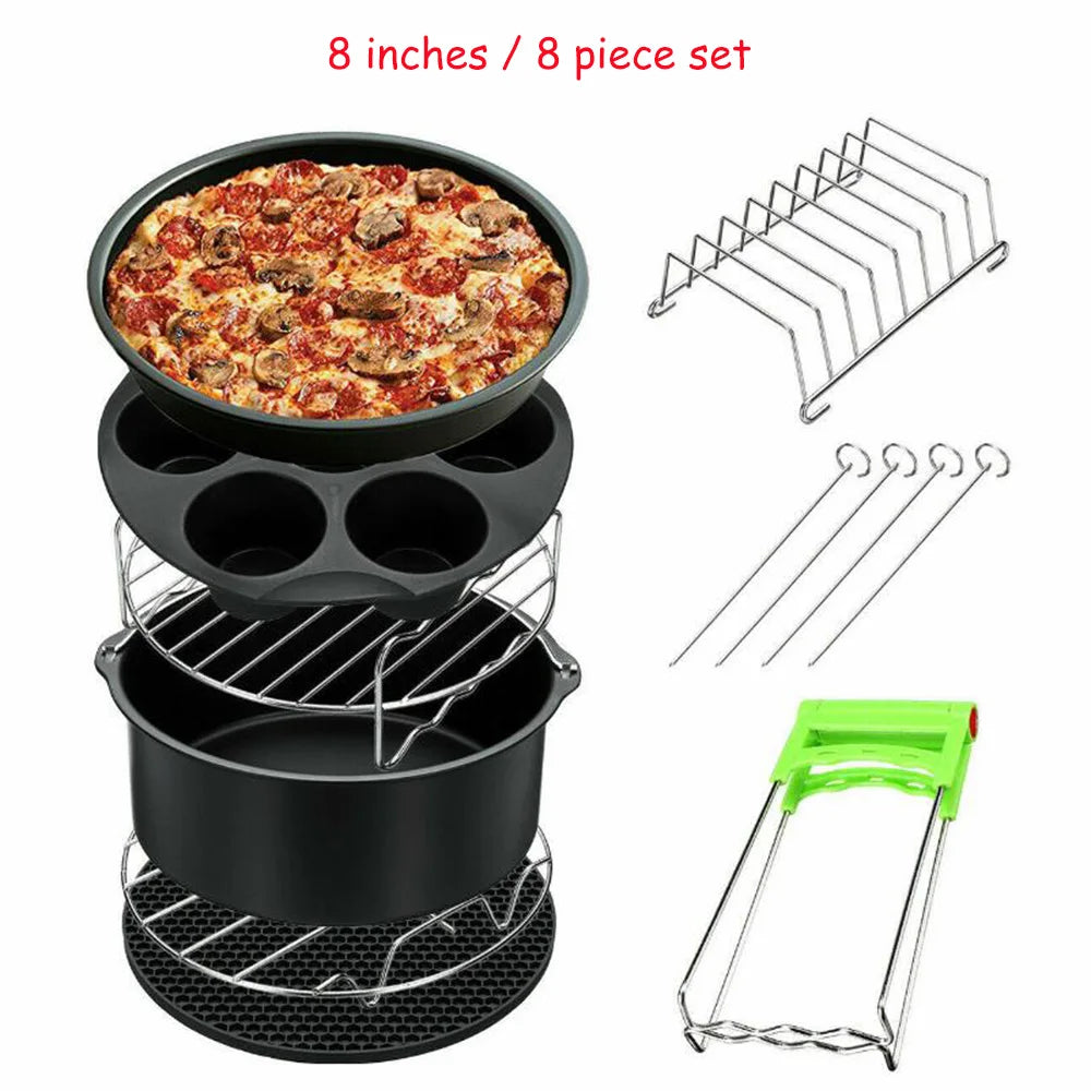 7 Inch/8 Inch Air Fryer Accessories Airfryer Baking Mould Non-Stick baking Basket Round For Kitchen Accessories Dropshipping