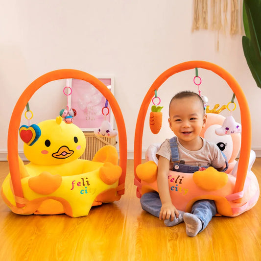 Cute Cartoon Animal Baby Sofa Cradle Support Seat Cover Toddlers Learning To Sit Plush Chair Cushion Toys without Filler