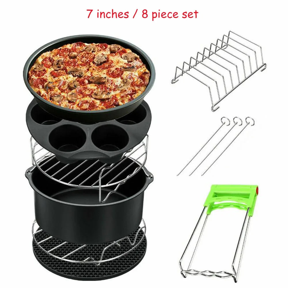 7 Inch/8 Inch Air Fryer Accessories Airfryer Baking Mould Non-Stick baking Basket Round For Kitchen Accessories Dropshipping