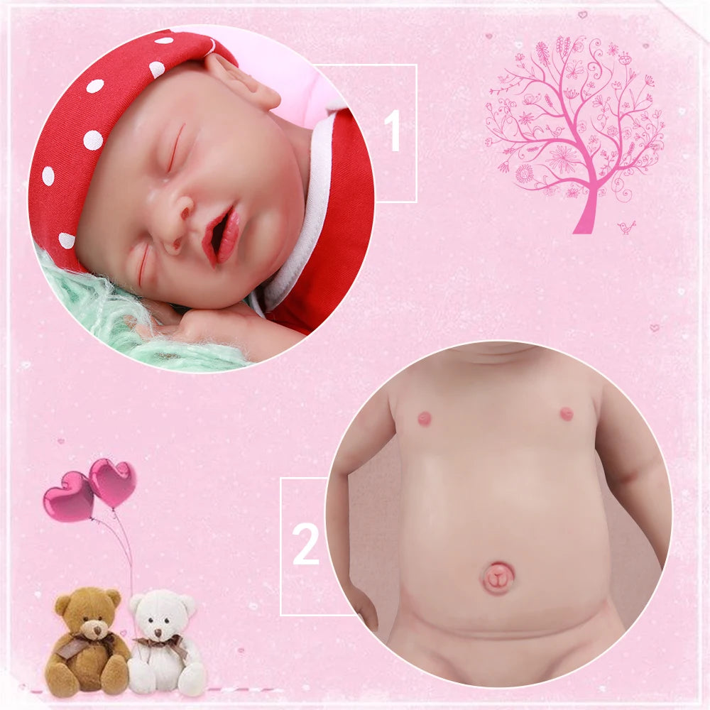 IVITA WG1514 18inch 2972g Silicone Soft Realistic Bebe Reborn Baby Doll Similar Real Girl Eyes Closed Juguetes Toys for Children