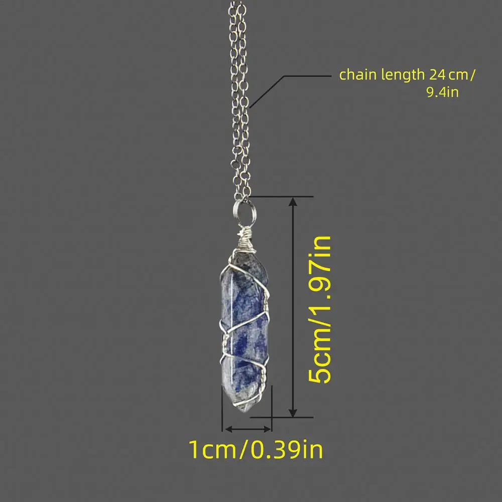 Rough Crystal Necklace Hexagonal Shaped Pendant Necklace For Men And Women Crystals For Jewelry Making Stone Necklaces