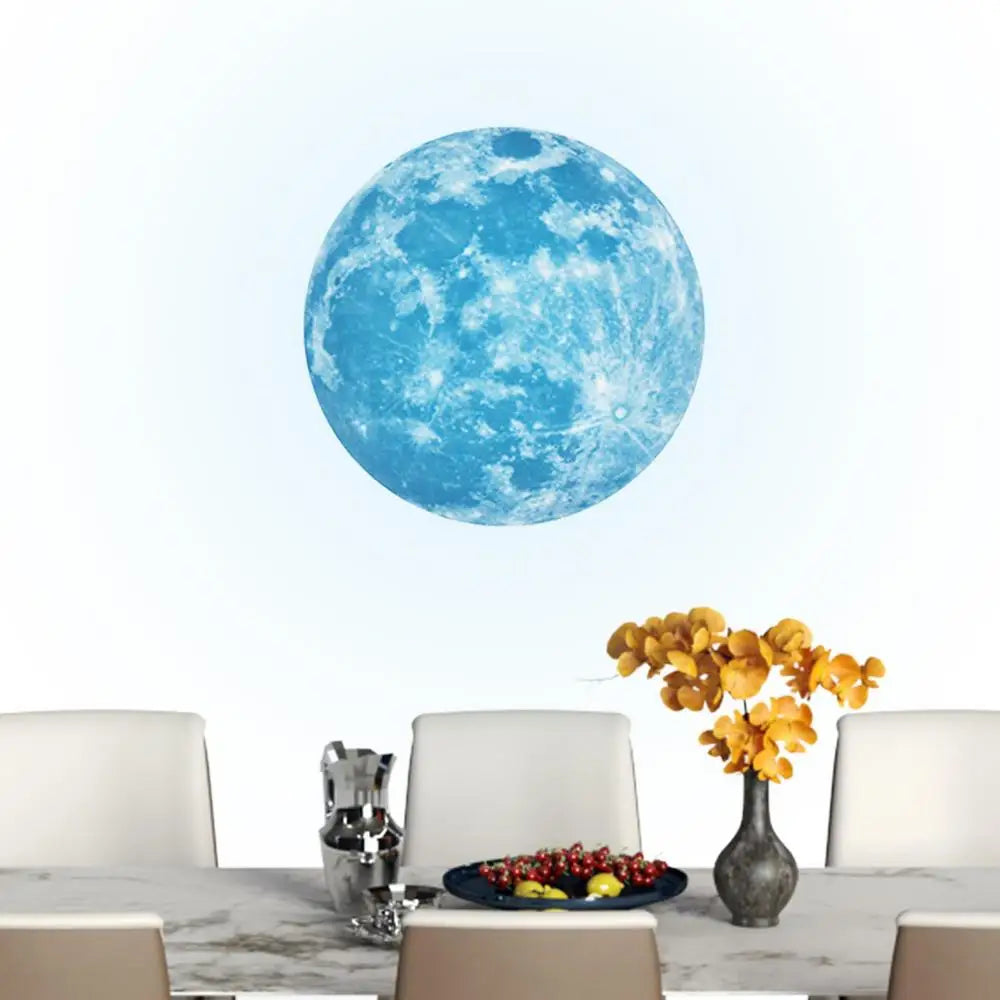 5/12/20/30/40CM Luminous Moon Wall Stickers Aesthetic PVC Fluorescent Self-Adhesive Decal Home Living Room Bedroom Wallpaper