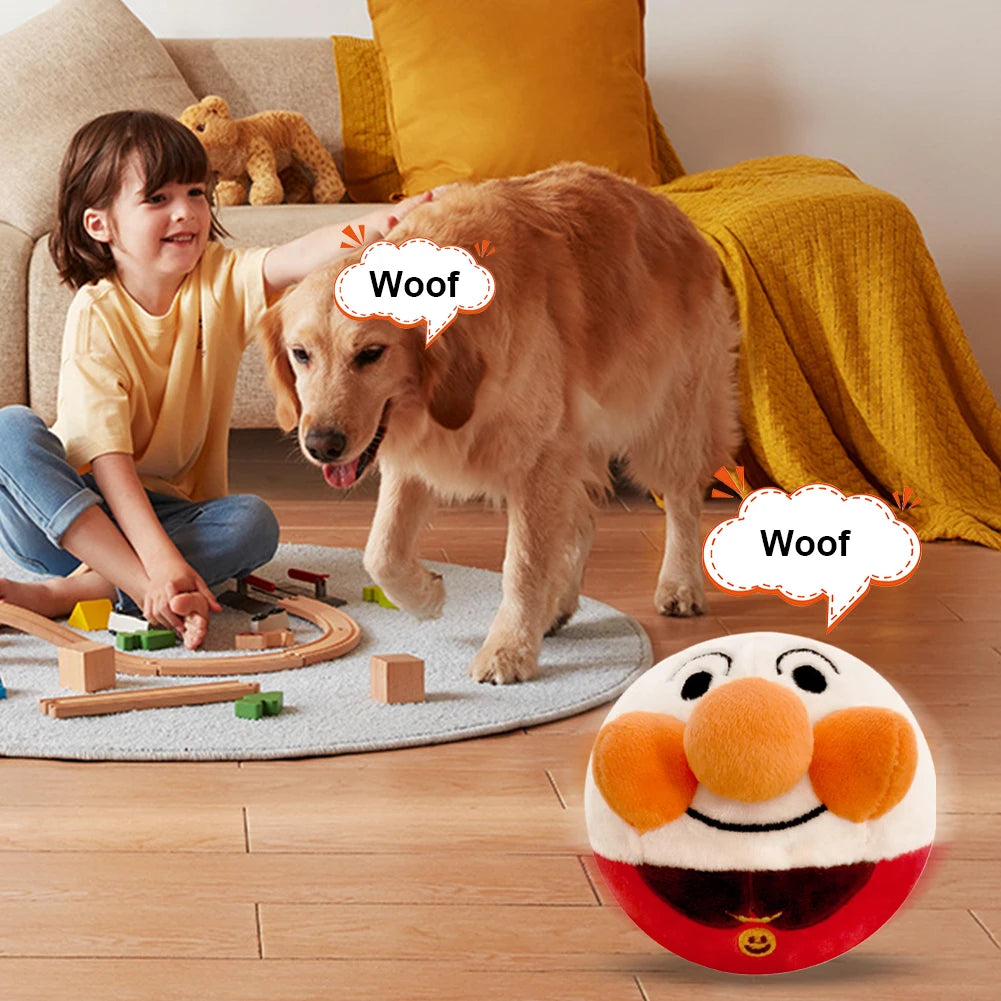 USB Rechargeable Electronic Pet Dog Toy Ball Singing Talking Interactive Ball Dog Plush Bouncing Jump Ball for Pet Dogs