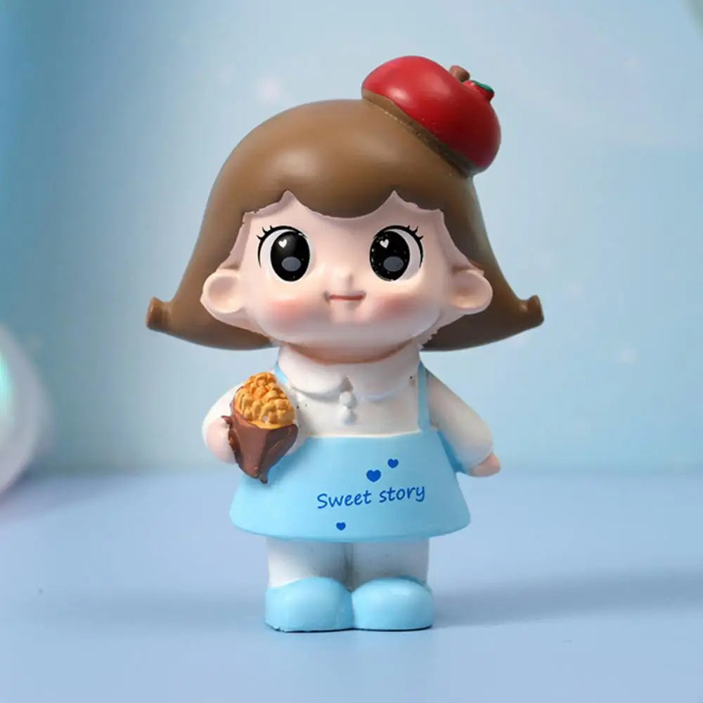 Cute Girl Action Figure Resin Figure Dolls Collectible Toy For Girls And Women Creative Cartoon Toy For Desktop Car Decoration