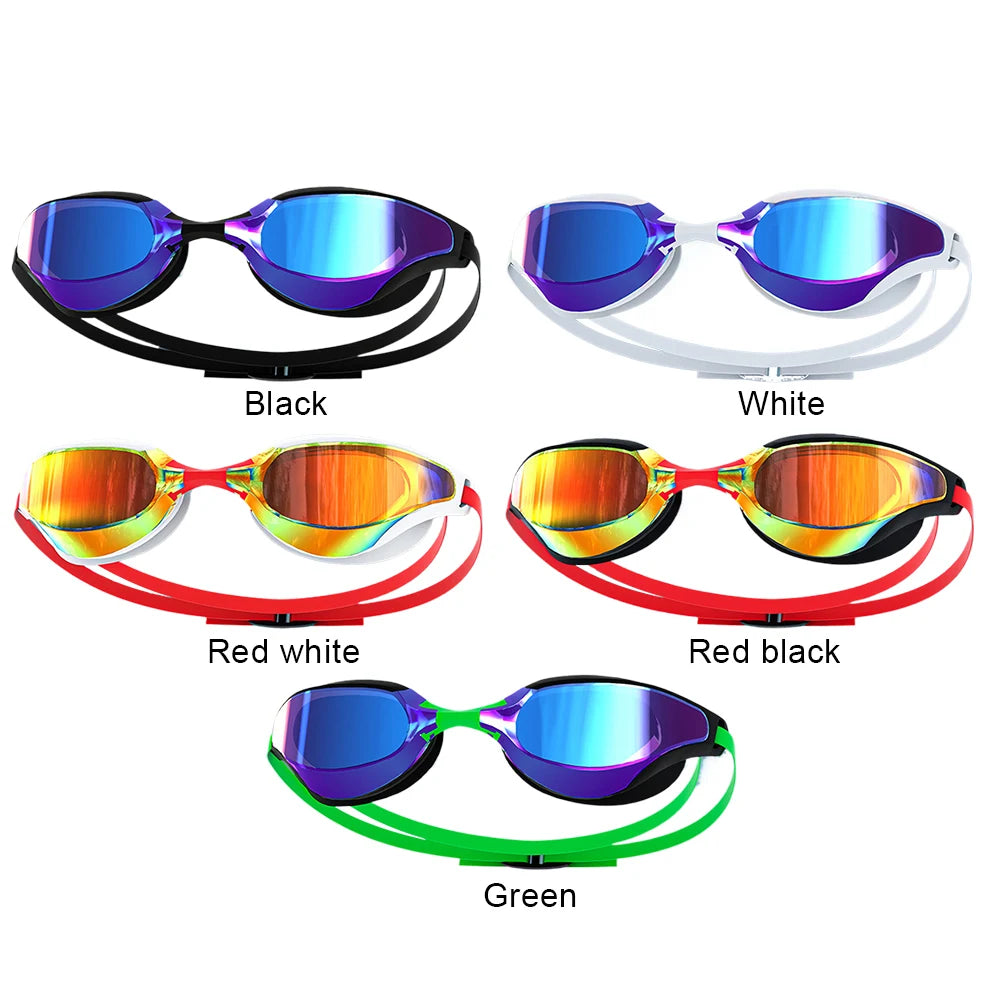 Professional Swim Glasses Anti-Fog Swim Sports Eyewear Adjustable Wide View Swim Goggles UV Protection for Women Men