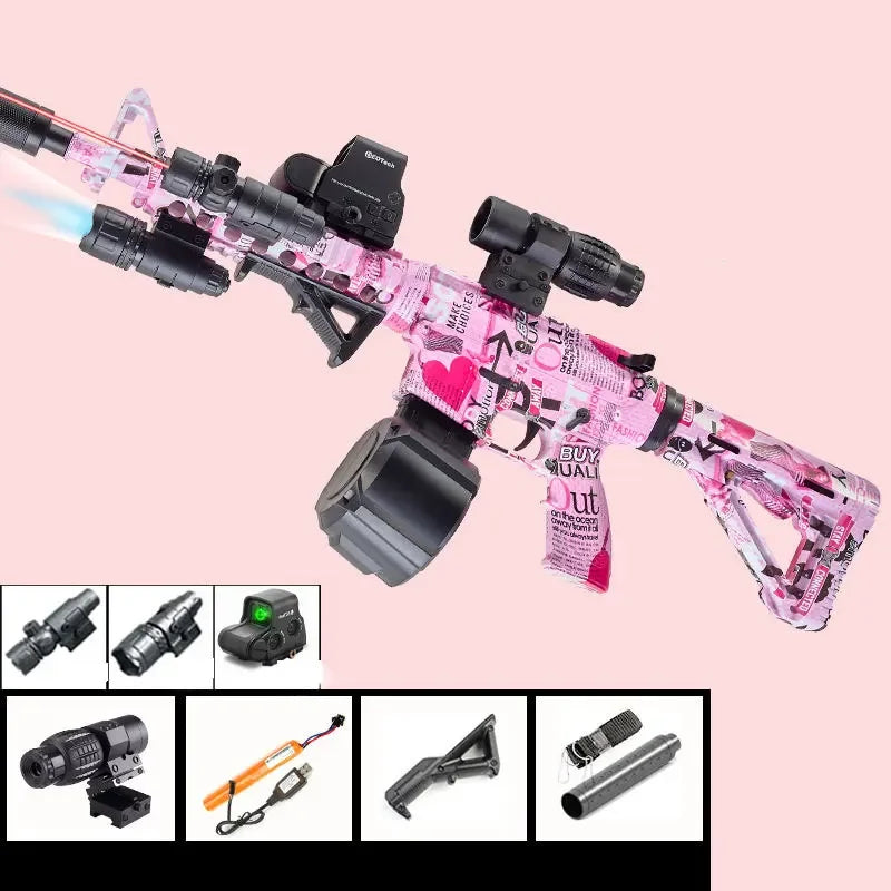 M416 Water Gel Guns Electric Manual 2 Modes Toy Gun 98CM Weapons Hydrogel Guns Rifle Automatic Shooting Toy for Boys Adults CS