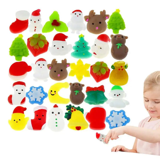 Squishies Christmas Toys Christmas Squishy Squeeze Balls Reusable Christmas Fidget Ball Toys For Boys Girls Adults Kids