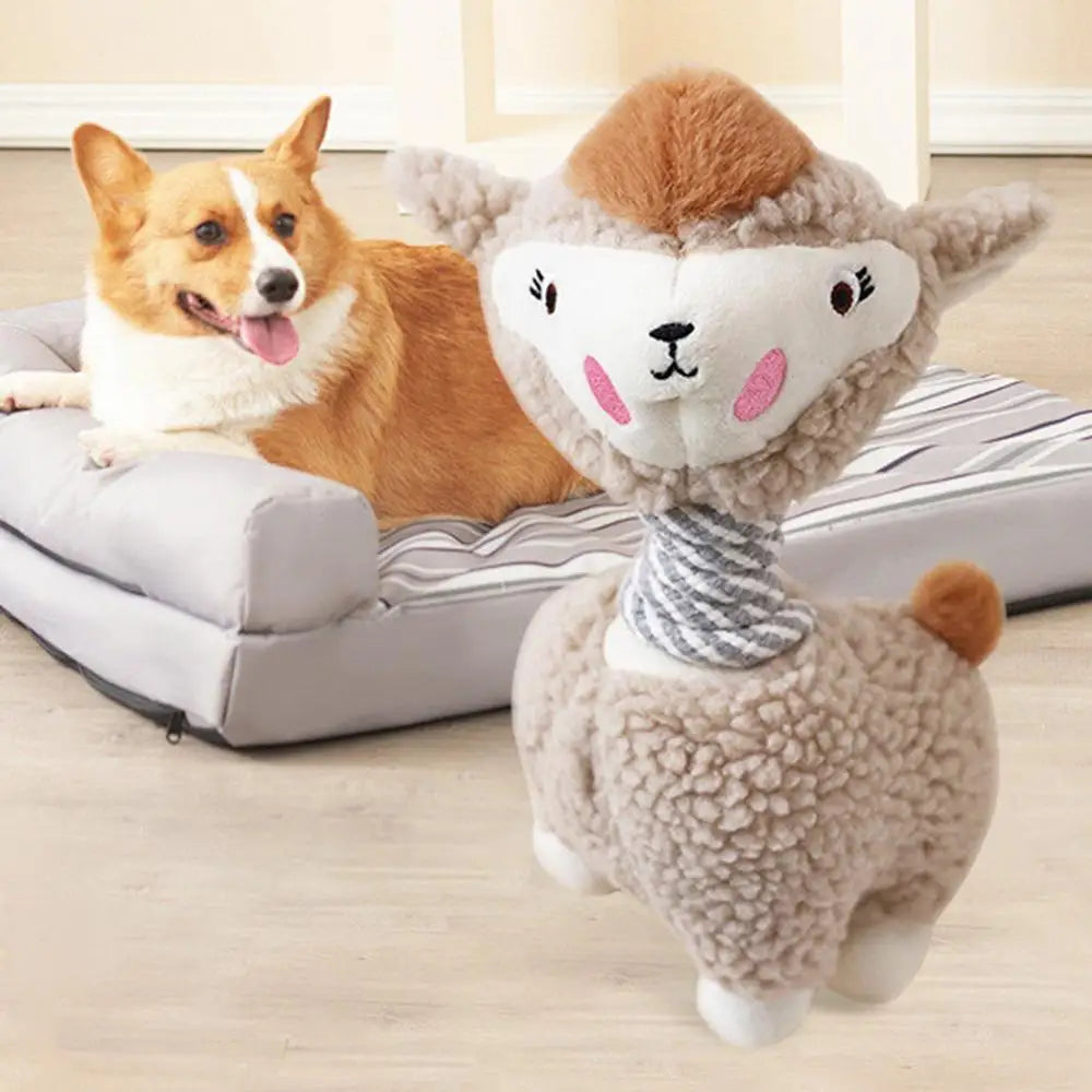 Dog Toys Stuffed Alpaca Chew Squeaking Pet Toy Cute Plush Puzzle Interactive Toy For Dog Cat Chew Squeaky Pet Molar Toy