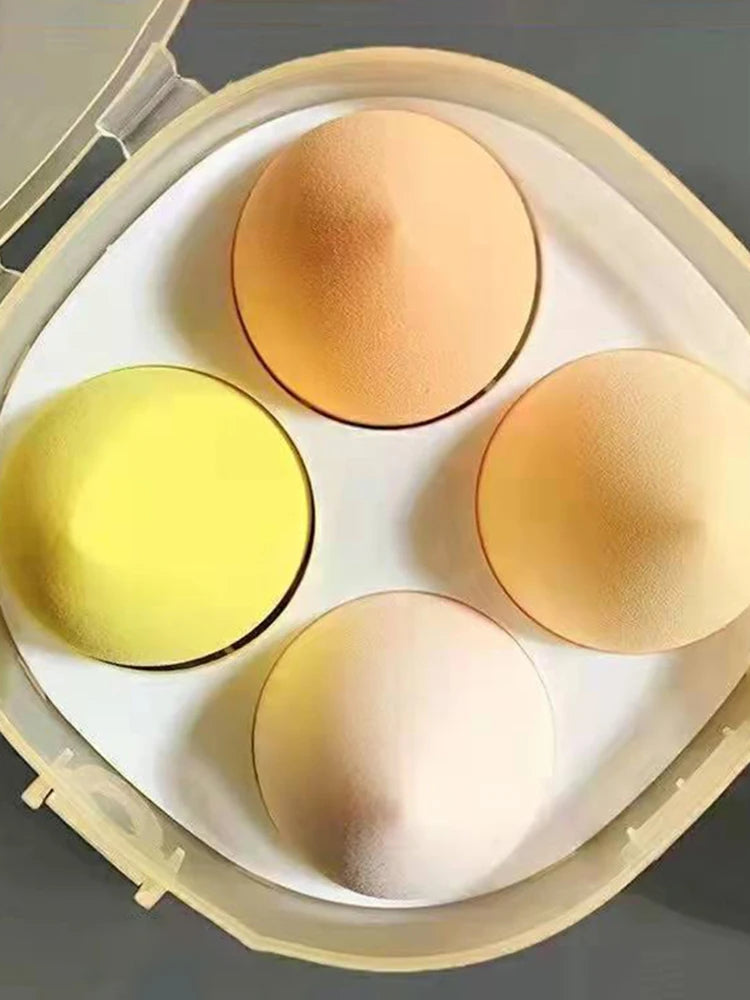 4Pcs Makeup Sponge Powder Puff Dry & Wet Combined Beauty Cosmetic Ball Powder Puff Bevel Cut Make Up Sponge Foundation Tools