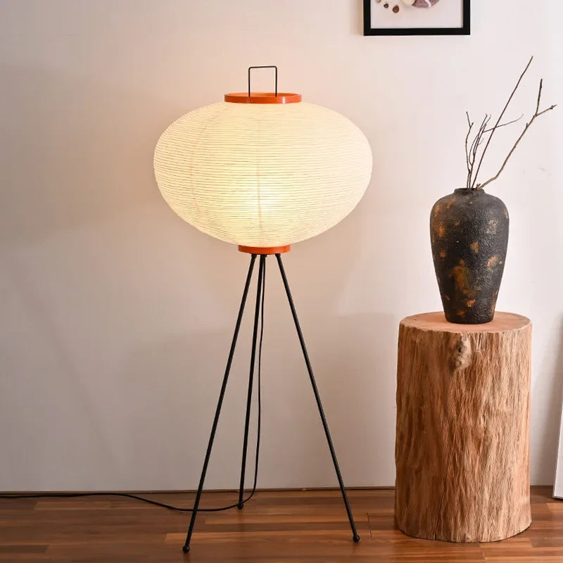 Japanese Wabi Sabi Noguchi Rice Paper Lamp Nordic Retro Living Room Bedroom Home Decoration Bedside Standing Lamp