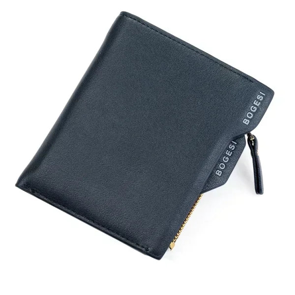 Bogesi Men wallet with Zipper Coin Bag  Small Bifid Famous Brand Thin Wallet Men Purse