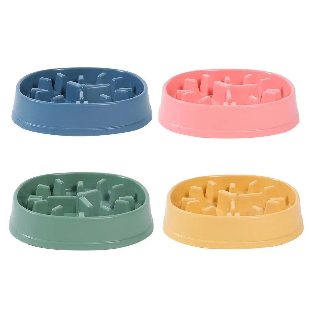 Pet Dog Bowl Dog Slow Feeder Bowl Puppy Cat Slow Eating Dish Bowl Anti-Gulping Food Plate Feeding Dog Cat Food Bowl Pet Supplies