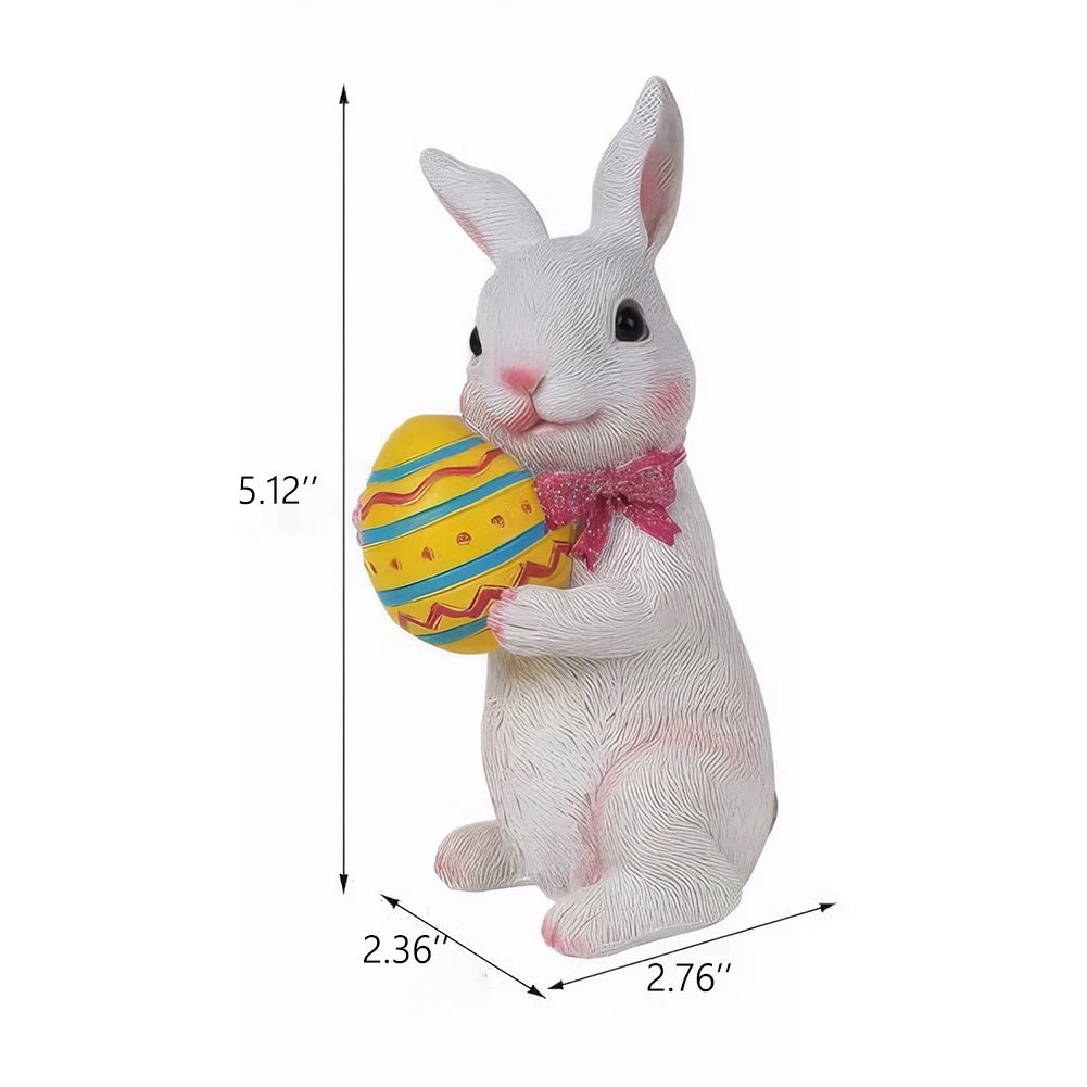 Easter Cute Bunny Statue Standing Rabbit Sculpture Farmhouse Animal Rabbit Craft Home Garden Decoration