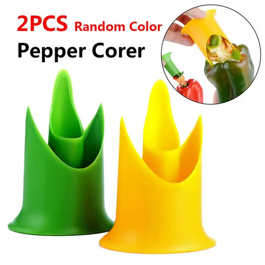 Slicer Vegetable Cutter Random Pepper Fruit Tools Cooking Device 2pcs Kitchen Seed Remover Creative Corer Cleaning Coring Gadget