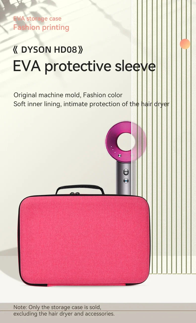 Hard EVA Case for Dyson Supersonic Hair Dryer HD08/HD15 Storage Bags Portable Travel Carrying Box Pink Black and Printing