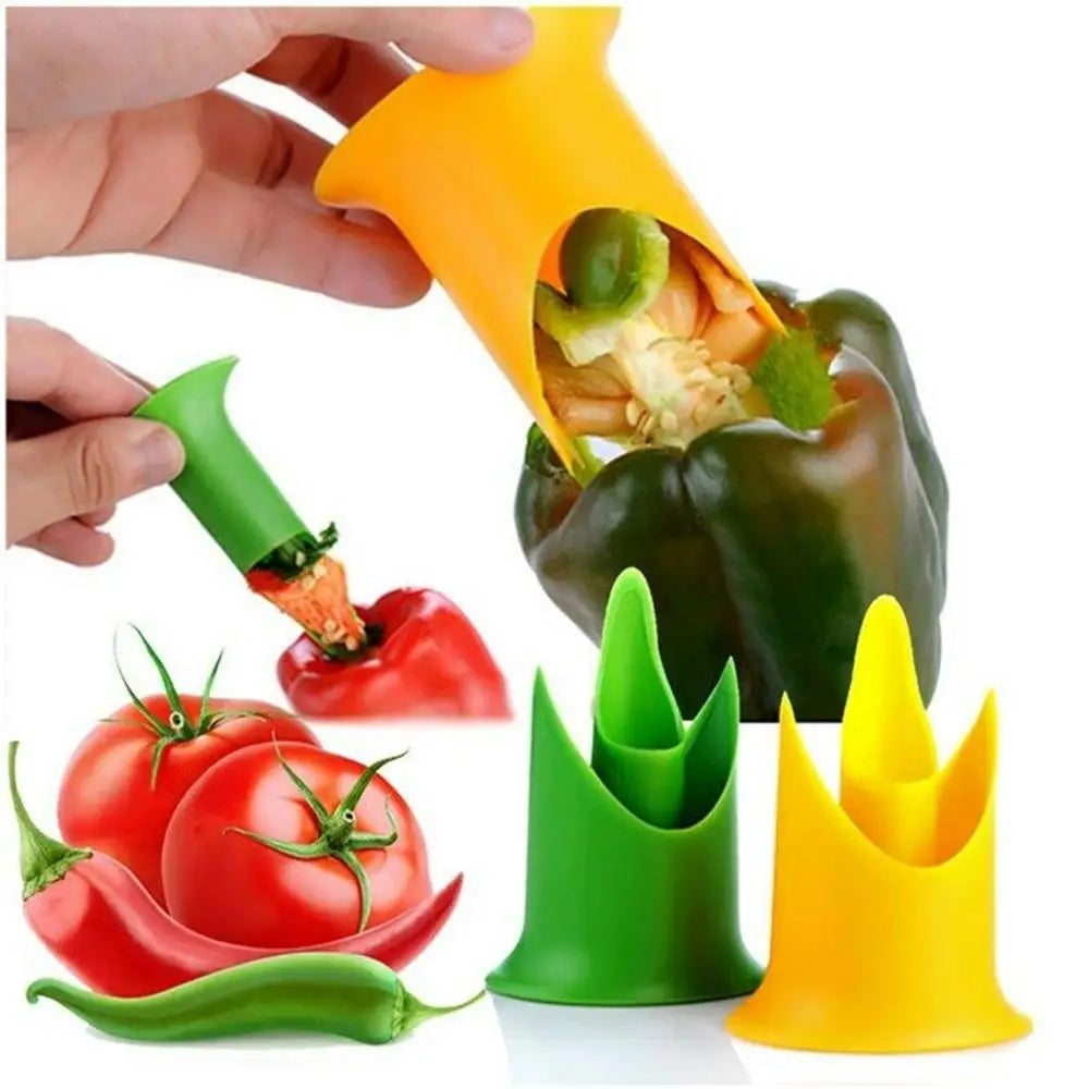 Slicer Vegetable Cutter Random Pepper Fruit Tools Cooking Device 2pcs Kitchen Seed Remover Creative Corer Cleaning Coring Gadget