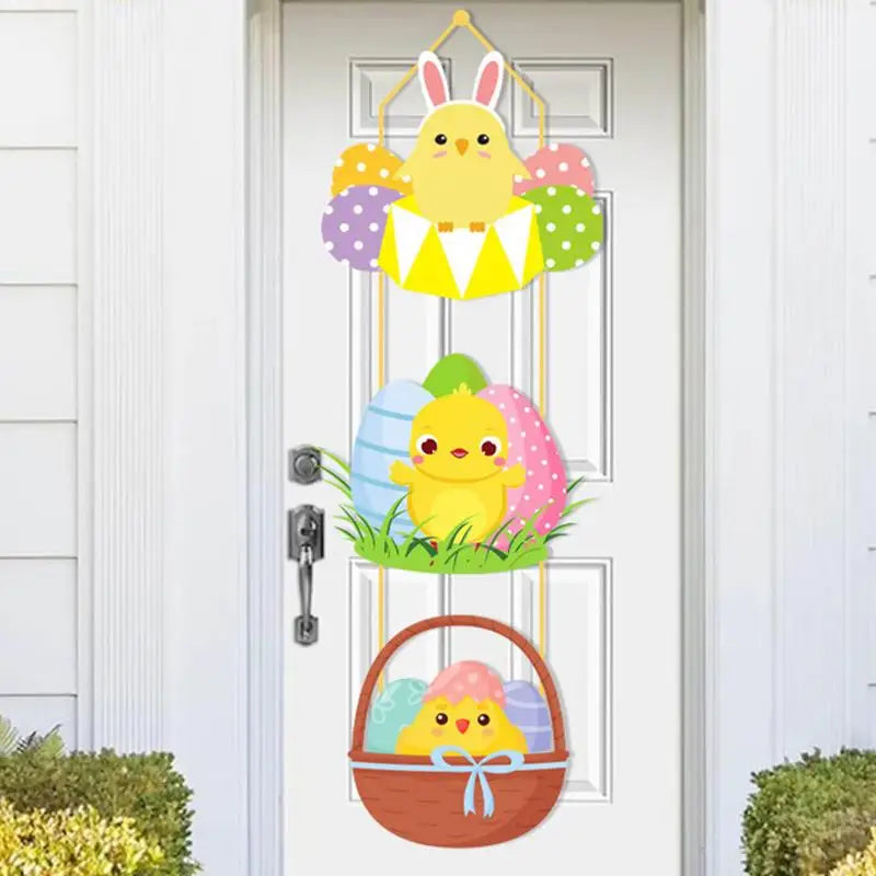 Easter Door Decoration Paper Easter Egg Rabbit Hanging Ornament for Home Happy Easter Door Hanger Pendant Easter Decoration 2025