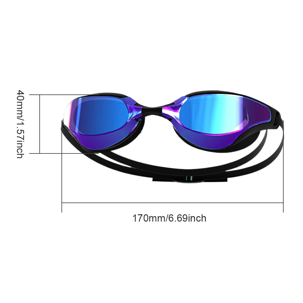 Professional Swim Glasses Anti-Fog Swim Sports Eyewear Adjustable Wide View Swim Goggles UV Protection for Women Men