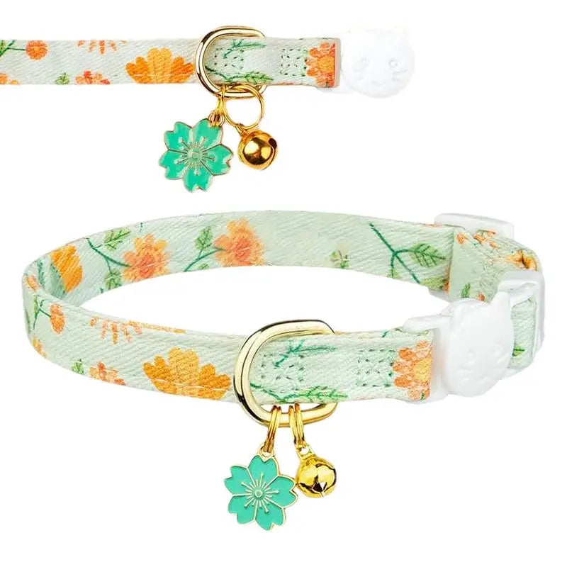 Breakaway Collar Cute Flower Pendant Break Away Collar Adjustable Breakaway Collar Small Boy Cat Collars Outdoor Pet Collar