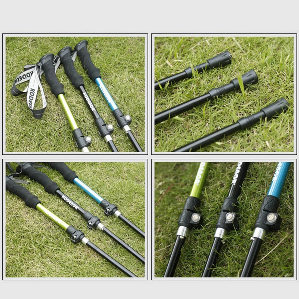 Aluminum Trekking Pole Collapsible Trekking Hiking Pole Adjustable Walking Stick Walking Pole Hiking Tool for Men and Women