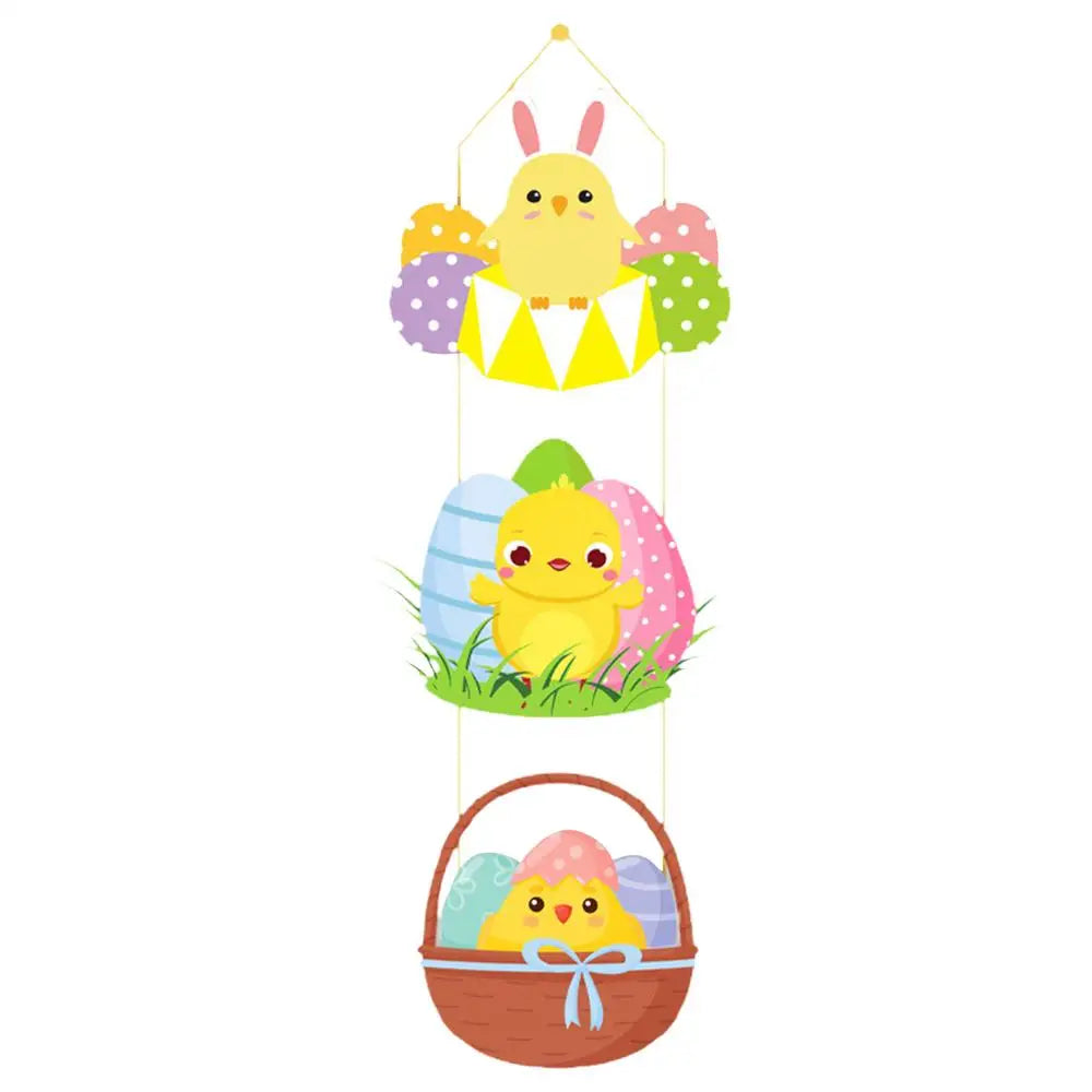 Easter Door Decoration Paper Easter Egg Rabbit Hanging Ornament for Home Happy Easter Door Hanger Pendant Easter Decoration 2025