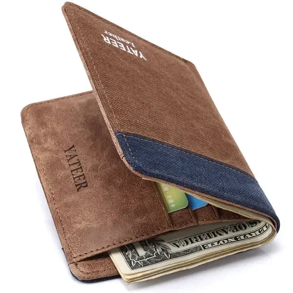 New Purse Wallets for Men with Checkbook Holder Small Canvas Purses New Design Dollar Slim Purse Money Clip Wallet 2023