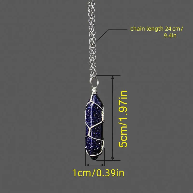 Rough Crystal Necklace Hexagonal Shaped Pendant Necklace For Men And Women Crystals For Jewelry Making Stone Necklaces