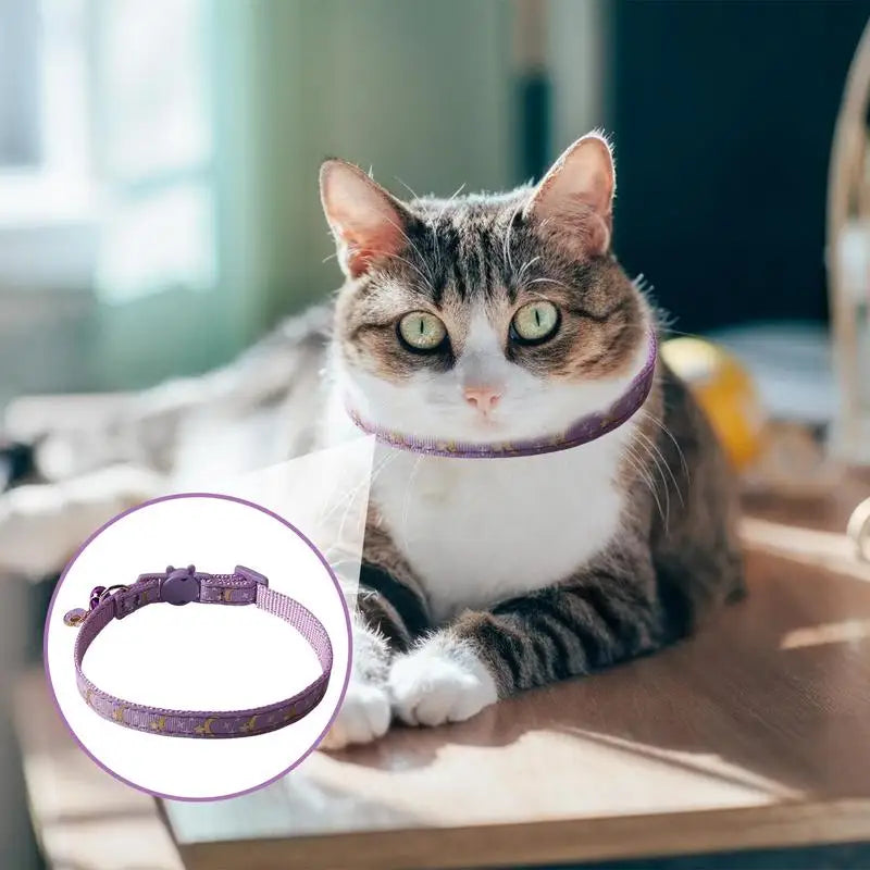 Moon And Star Cat Collars Removable Cat Collar Safety Pet Collar For Pet Adjustable Bell Safety Pet Collars For Dog