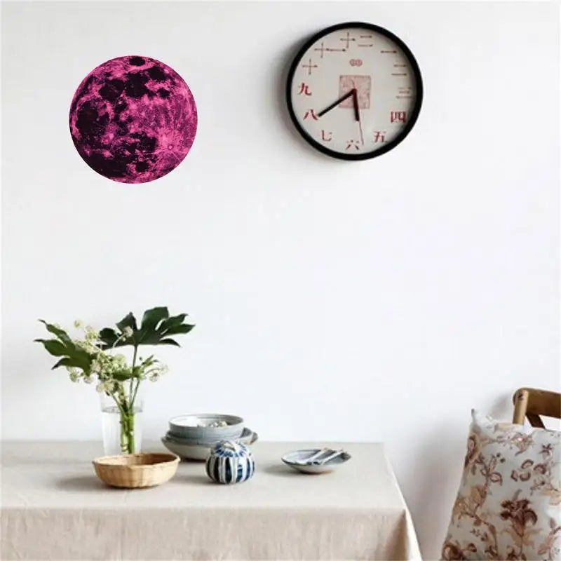 5/12/20/30/40CM Luminous Moon Wall Stickers Aesthetic PVC Fluorescent Self-Adhesive Decal Home Living Room Bedroom Wallpaper