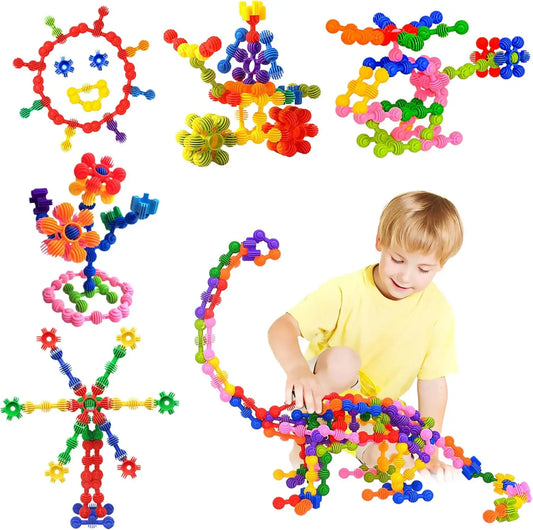 Creative Building Blocks Set - 100 Pieces Puzzle Stem Connecting Educational Toys for Kids for Girls Boys