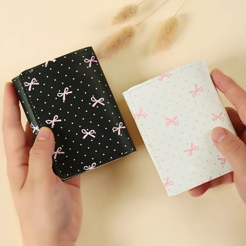 Mini Soft PU Leather Clutch For Women / Lovely Style Fold Short Wallet Coin Purse Card Holder Bag