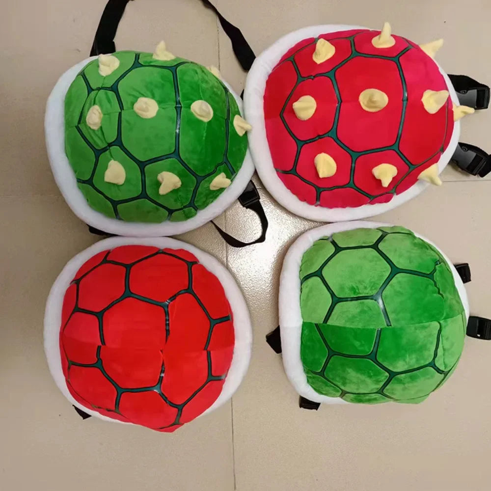 30cm Super Turtle Bowserr School Bag Tortoise Shell Green Plush Backpack Kawaii Gift Toys For Children