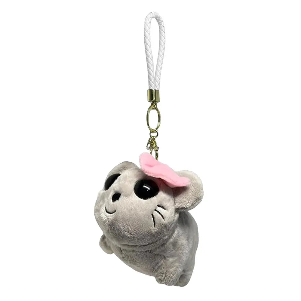 Cartoon Knitting Pendant Kawaii Girl Hamster Handmade Doll Sad Hamster Keychain Handmade Sad Hamster Knitting Doll for Kids Gift