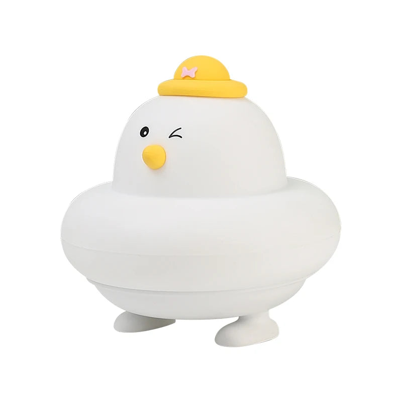 Cute LED Night Light Silicone Charging Patting Light Cartoon Chick Sleep Lamp For Baby Children Kid Bedroom Decorative