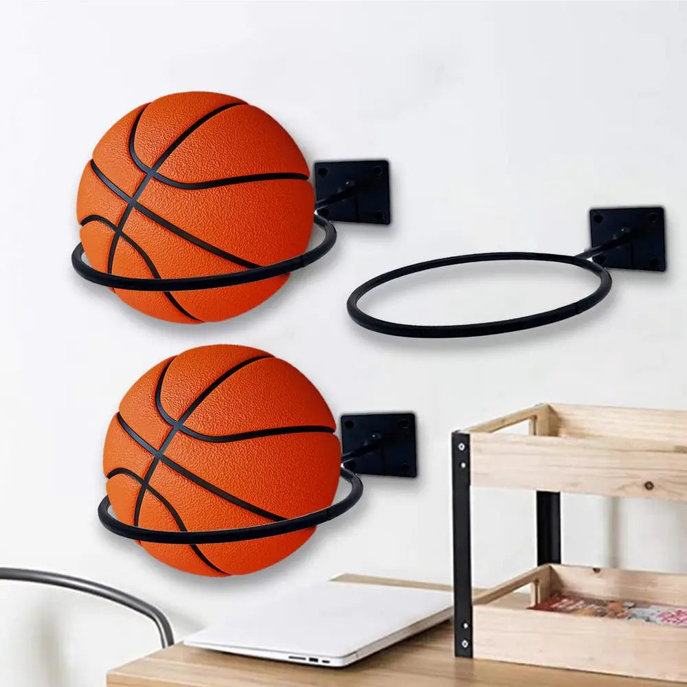 Wall Basketball Holder Rack Holder Basketball Display Storage Metal Rack Holder Wall Sports Ball Holder Display Solid Sports