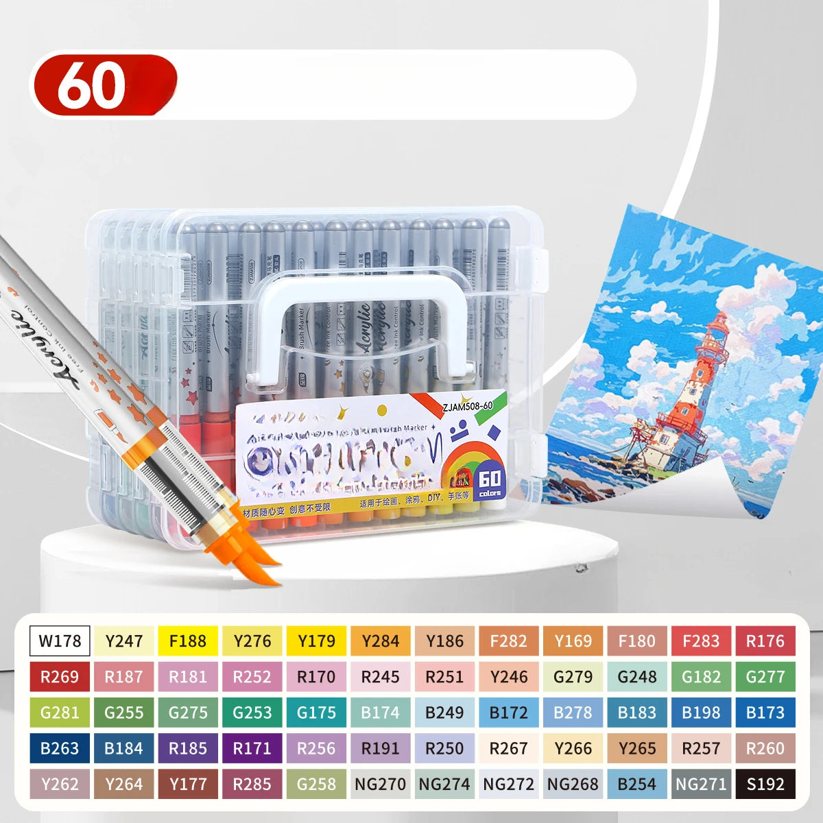 1BOX Marker Acrylic Graffiti Waterproof Sketch Oily Alcohol Based Pens Stationery School Office Art Supplies