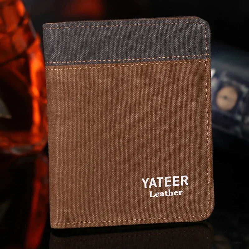 New Purse Wallets for Men with Checkbook Holder Small Canvas Purses New Design Dollar Slim Purse Money Clip Wallet 2023