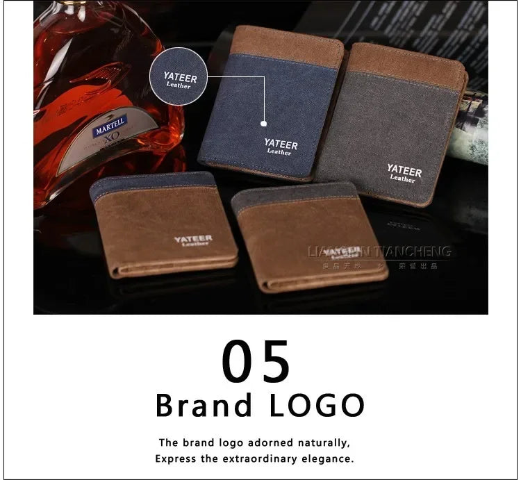 New Purse Wallets for Men with Checkbook Holder Small Canvas Purses New Design Dollar Slim Purse Money Clip Wallet 2023