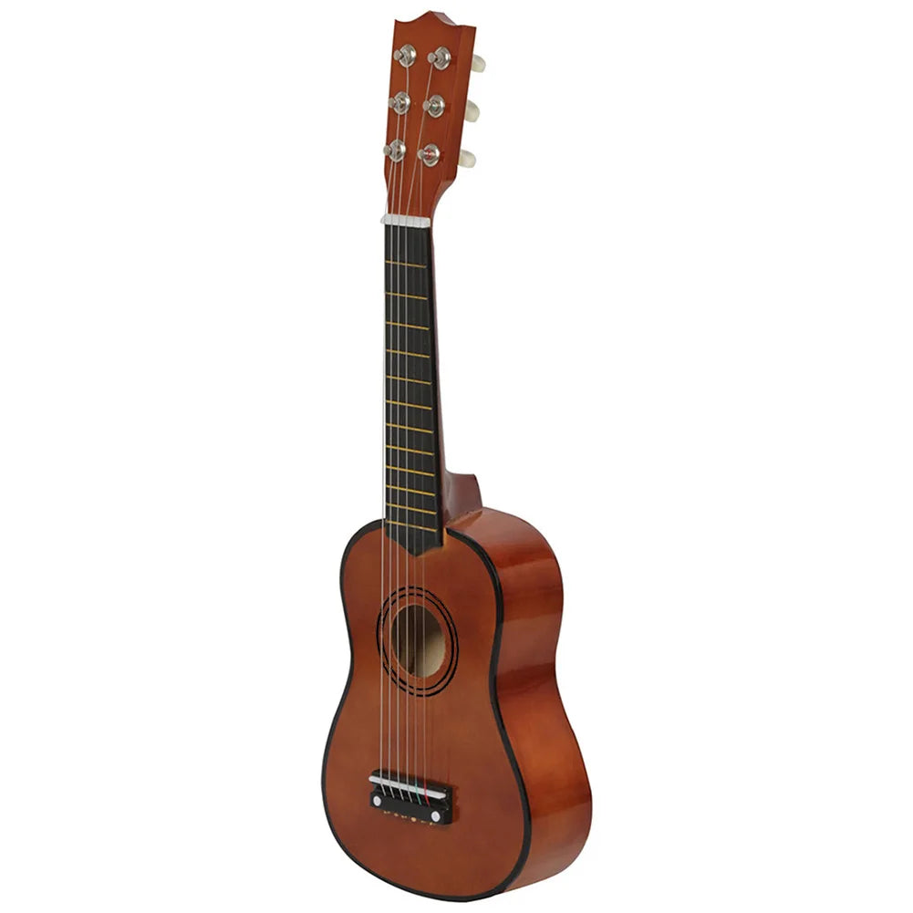 21 Inch Acoustic Guitar Ukulele for Beginners 6 Strings Basswood Guitar with Picks for Children Kids Beginners