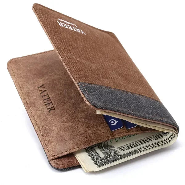 New Purse Wallets for Men with Checkbook Holder Small Canvas Purses New Design Dollar Slim Purse Money Clip Wallet 2023