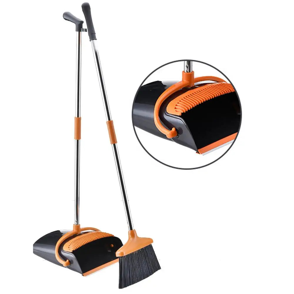 Broom And Dustpan Combo Folding Upright Broom And Dust Pan Indoor Cleaning Tool For Apartment Household Kitchen