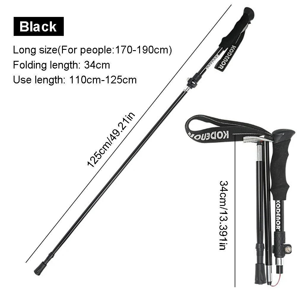 Aluminum Trekking Pole Collapsible Trekking Hiking Pole Adjustable Walking Stick Walking Pole Hiking Tool for Men and Women